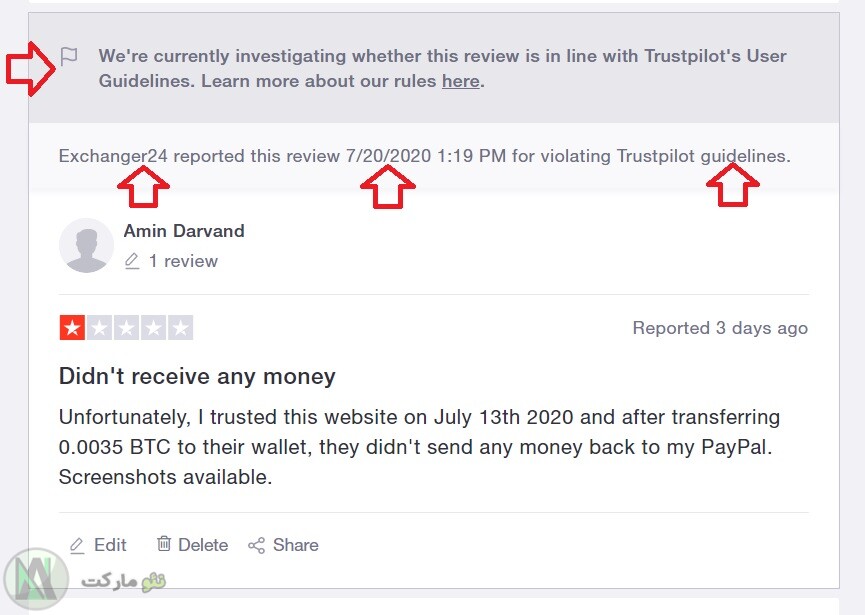 exchanger24.org reporting real reviews trustpilot writing fake reviews
